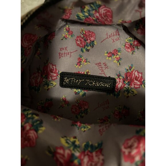 Betsey Johnson Black Dog Floral Snake Skin Print Mini Adjustable Backpack - Picture 6 of 6